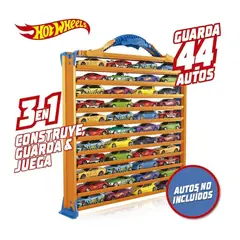 HOT WHEELS - Pista Y Rack Guarda Autos 3 En 1