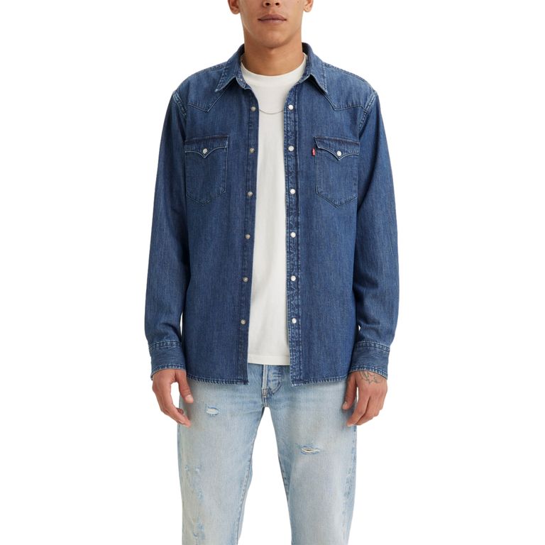 Camisa Hombre Classic Western Standard Azul