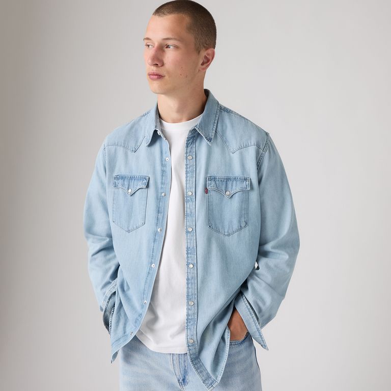 Camisa Hombre Classic Western Standard Azul
