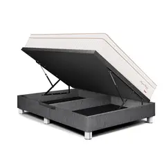 PARAISO - Cama Boxet Royal Prince Firme Queen + 2 Almohadas Viscoelásticas + 1 Protector