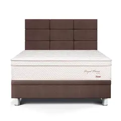 PARAISO - Dormitorio Boxet Blocks Royal Prince Firme 1.5 Plz Chocolate + 1 Almohada Viscoelástica + 1 Protector