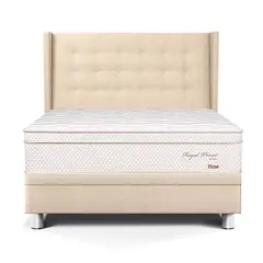 PARAISO - Dormitorio Boxet Royal Prince Firme Gold Queen + 2 Almohadas Viscoelásticas + 1 Protector