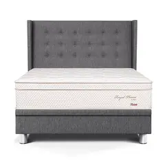 PARAISO - Dormitorio Boxet Royal Prince Firme Gold Queen + 2 Almohadas Viscoelásticas + 1 Protector