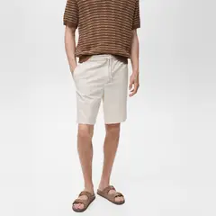 MANGO - Short Lino Algodón Straight Fit Man