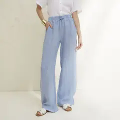 BASEMENT - Pantalón 100% Lino Mujer