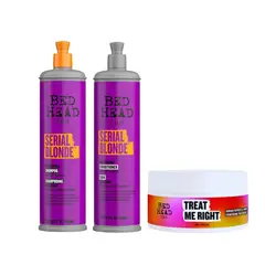 TIGI - Trío Serial Blonde 600 Ml (Shampoo + Acondicionador + Treat Me Right Mask 200 Ml)