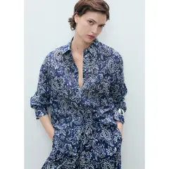 MANGO - Blusa 100% Algodón Mujer