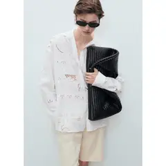 MANGO - Blusa 100% Algodón Mujer