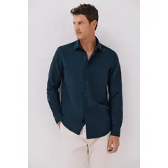 CORTEFIEL - Camisa Lino Casual Hombre