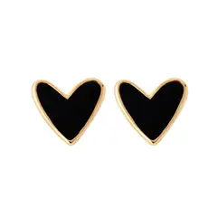 MAISHA - Arete Black Heart Bañado en Oro