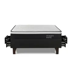 ROSEN - Cama Con Cajones Path Grafito 2 Plz + 2 Almohadas