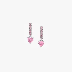 ADRIA - Aretes Claire Rosado Plata