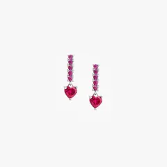 ADRIA - Aretes Claire Fucsia Plata