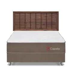 FORLI - Dormitorio Capella Queen Marrón + Cabecera Catania Nogal