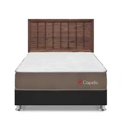 FORLI - Dormitorio Capella 2 Plz Gris + Cabecera Catania Nogal