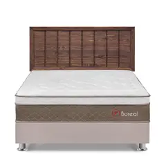 FORLI - Dormitorio Boreal Queen Beige + Cabecera Catania Nogal