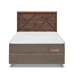 FORLI - Dormitorio Capella 2 Plz Marrón + Cabecera Florencia Nogal