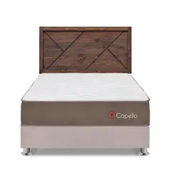 FORLI - Dormitorio Capella 2 Plz Beige+ Cabecera Florencia Nogal