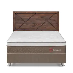 FORLI - Dormitorio Boreal Queen Marrón + Cabecera Florencia Nogal