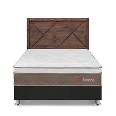 FORLI - Dormitorio Boreal 2 Plz Gris + Cabecera Florencia Nogal