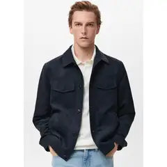 MANGO - Casaca Efecto Piel Ante