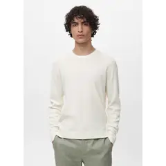 MANGO - Jersey Algodón Punto Fino Canalé