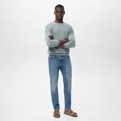 MANGO - Jeans Jan Slim Fit Lavado Medio Desgastado
