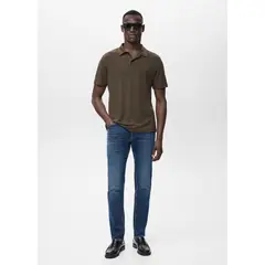 MANGO - Jeans Jan Slim Fit Lavado Oscuro Desgastado