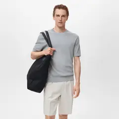 MANGO - Polo Casual Regular Algodón Lino Hombre Man