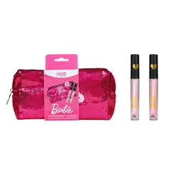 BARBIE - Lip Gloss + Cosmetiquero Fucsia Glam