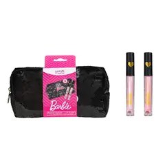 BARBIE - Lip Gloss + Cosmetiquero Negro Glam