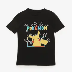 POKEMON - Polo Niño Manga Corta Algodón Negro