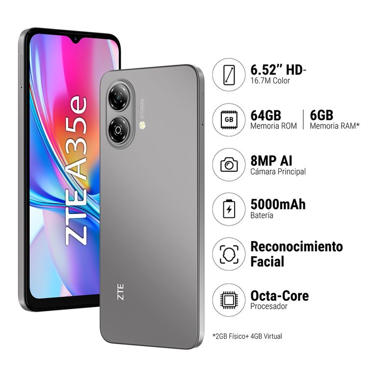 Celular Blade A35e 2gb + 64gb Gris