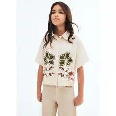 MANGO KIDS - Blusa Niña Manga Corta Algodón
