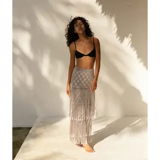 PALMA CANARIA - Falda Larga con Flecos Mujer