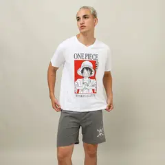 BEARCLIFF - Pijama 2 Piezas Blanco One Piece Caballero