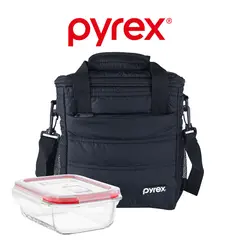 PYREX - Lonchera Térmica Juvenil Tottem M Negra Con Refractario