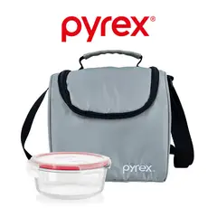 PYREX - Lonchera Térmica Recta Clásica Gris Claro Con Refractario