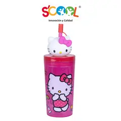 SCOOL - Vaso Tumbler 3d Con Caña 350ml Hello Kitty