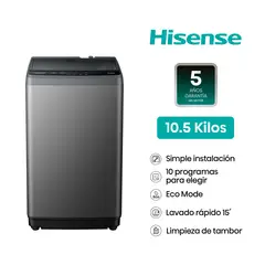 HISENSE - Lavadora 10.5kg  Wt1d1030ut