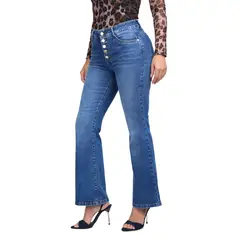 VRP BY VIVIANA RIVAS PLATA - Pantalón Flare Tiro Alto Mujer