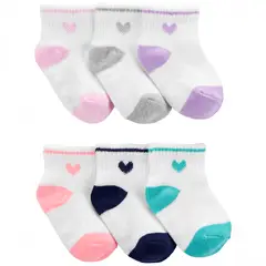 CARTER'S - Medias Bebé Niña Pack X6 Algodón Carters