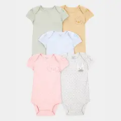 CARTER'S - Body Bebé Niña Pack X5 Algodón Carters