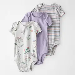 CARTER'S - Body Bebé Niña Pack X3 Algodón Carters