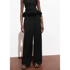 MANGO - Pantalón Straight Tiro Alto Mujer