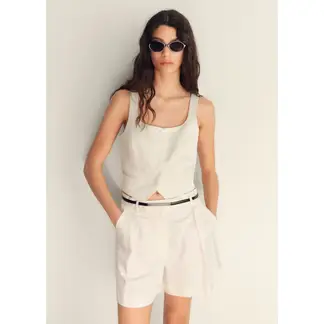 MANGO - Bermuda De Vestir Tiro Alto Mujer