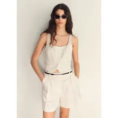 MANGO - Bermuda De Vestir Tiro Alto Mujer