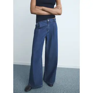 MANGO - Jean Wide Leg Tiro Medio Mujer
