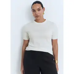 MANGO - Polo Chompa Manga Corta Mujer