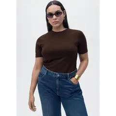 MANGO - Polo Chompa Manga Corta Mujer